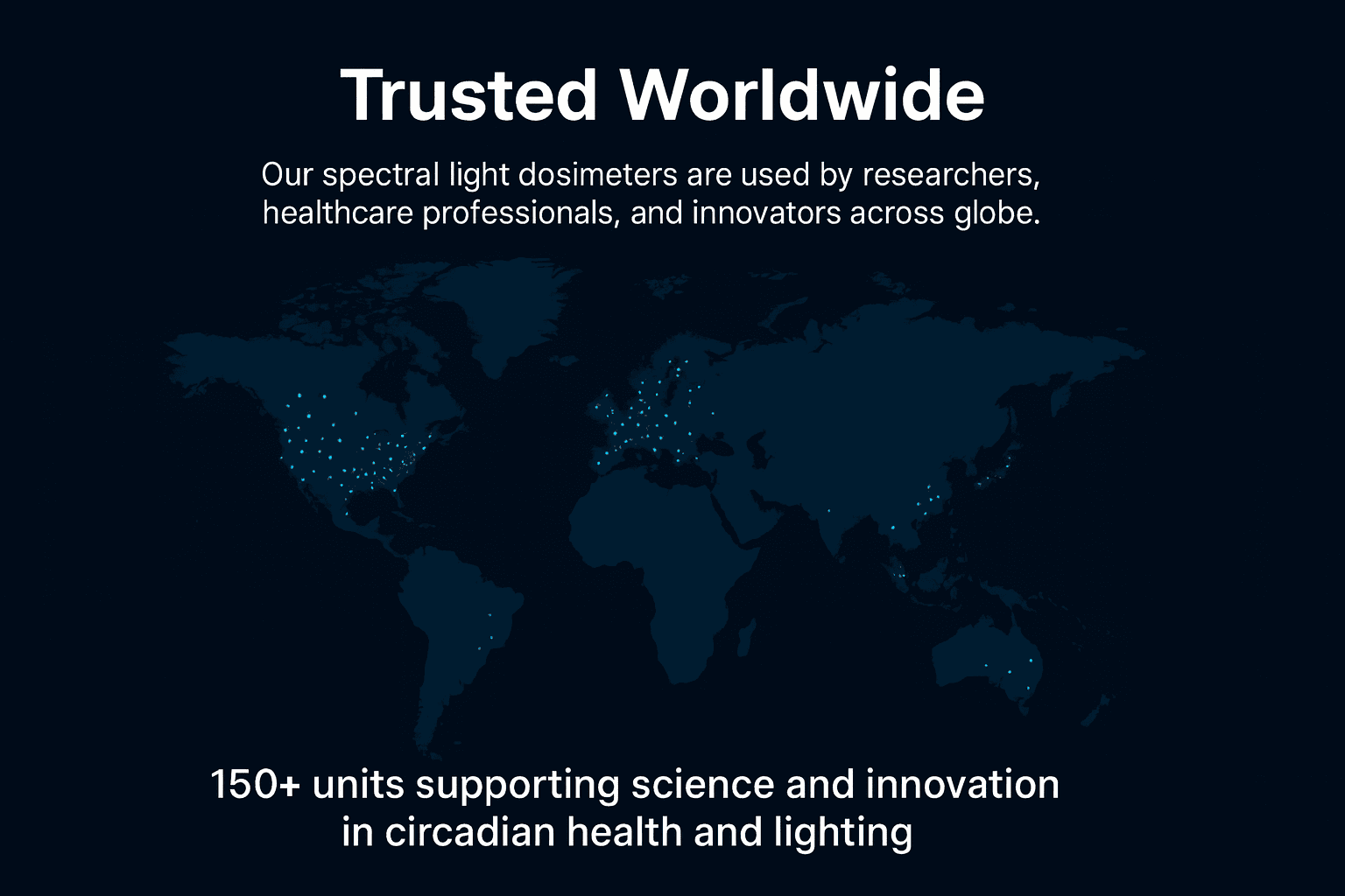 Trusted by researchers, healthcare, and innovators worldwide - Our spectral light dosimeters are already in use across more than 150 units worldwide - PhotoSpec Labs
